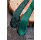 Wąski krawat w zielone wzory