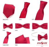 Czerwony krawat chłopięcy na gumce - długość 31 cm
