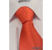 Krawat męski czerwony gładki - szerokość 7 cm