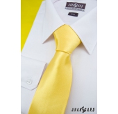 Męski żółty krawat z połyskiem - szerokość 7 cm