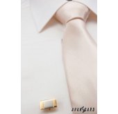Krawat męski w odcieniu Ivory - szerokość 7 cm