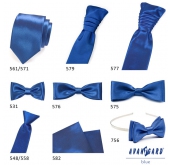 Błyszczący królewski niebieski krawat - szerokość 7 cm