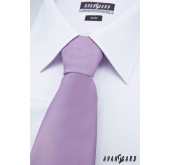Gładki liliowy krawat - szerokość 7 cm