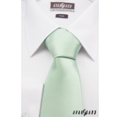 Krawat męski jasno zielony połysk - szerokość 7 cm