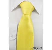Krawat męski w żółto-matowym kolorze - szerokość 7 cm