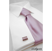Liliowy gładki krawat ślubny - uni