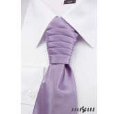 Liliowy gładki krawat ślubny - uni