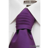 Fioletowy krawat ślubny gładki - uni