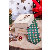 Drewniane pudełko na prezenty świąteczne - 90x90x60 mm