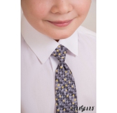 Krawat chłopięcy z szarym wzorem 31 cm