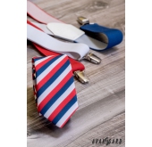 Wąska krawat Tricolor Lux - szerokość 5 cm