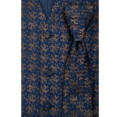 Ciemnoniebieska męska formalna kamizelka w kolorze brązowym